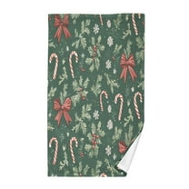 Yayeee 100% Cotton Hand Towels for Bathroom 16" x 28" Kitchen Towel, Christmas Candy Cane