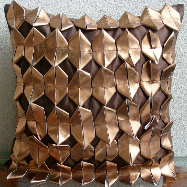 Metallic copper throw clearance pillow