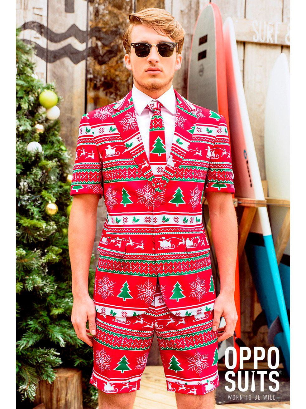 Ugly Sweaters & Suits Winter Wonderland Mens Summer Opposuit