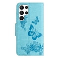 thumbnail image 7 of Allytech Galaxy S24 Ultra Wallet Case, PU Leather Butterfly Embossed Flip Folio Stand Protective Shockproof Cards Holder Hand Wrist Bumper Phone Case Cover for Samsung Galaxy S24 Ultra - Blue, 7 of 7