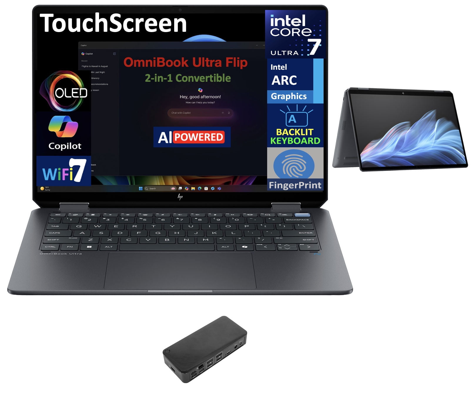 HP OmniBook Ultra Flip 2-in-1 Laptop 14.0in Touchscreen 2.8K