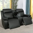 thumbnail image 5 of MAYEERTY 74" Modern Upholstered Breathing Leather Loveseat - For Living Room, Black, 5 of 8