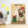 thumbnail image 6 of FMSHPON Pug Santa Hat Christmas Clipboard Hardboard Wood Nursing Clip Board and Pull for Standard A4 Letter 13x9 inches, 6 of 8