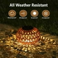 thumbnail image 3 of 2 paquetes de linternas solares al aire libre impermeable, decoración de la lámpara de mesa al aire libre, luces solares de ratán decorativas, 3 of 5