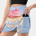 thumbnail image 3 of Pink Cupcake Women's skirt With Hide Pocket Tennis Skirt Golf Skirts Badminton Skirts Running skirts Cupcake Cake Food, 3 of 7