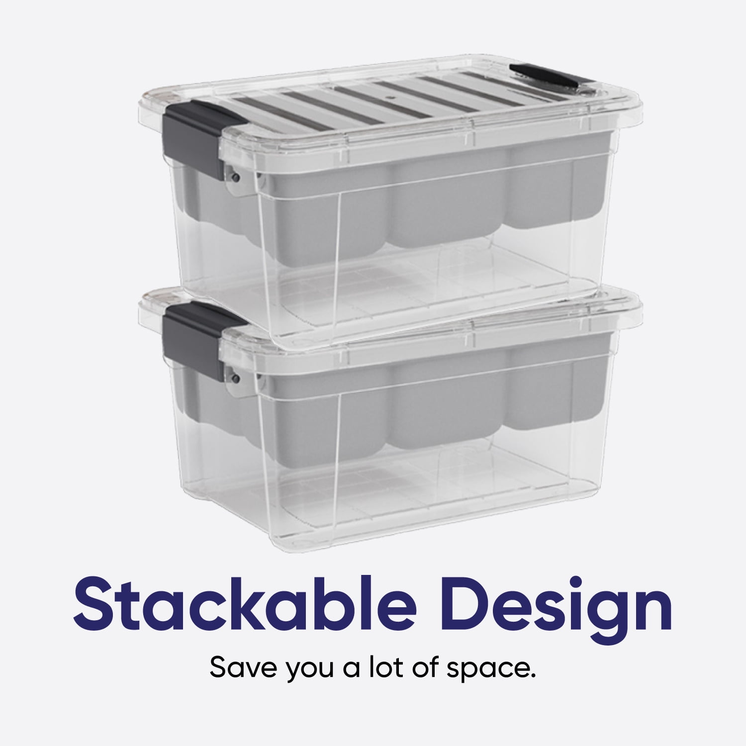 Superio Storage Container Organizing Bin with Removable Tray Plastic Tools, Sewing, Crafts Box, 6.5 Qt, 2 Pack