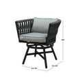 thumbnail image 2 of GRANDPATIO Swivel Rope Wicker Chairs Set of 2 with Cushions, Indoor & Outdoor Modern Style Patio Furniture for Backyard Balcony, Charcoal, 2 of 6