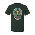 thumbnail image 2 of Day Of The Dead Calavera Skull Colorful Trippy | Mens Pop Culture Graphic T-Shirt, Forest Green, X-Large, 2 of 4