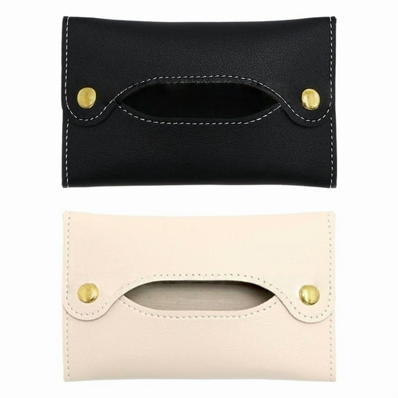 2PCS Premium Leather Tissue Storage Boxes Attractive Home Office Essentials