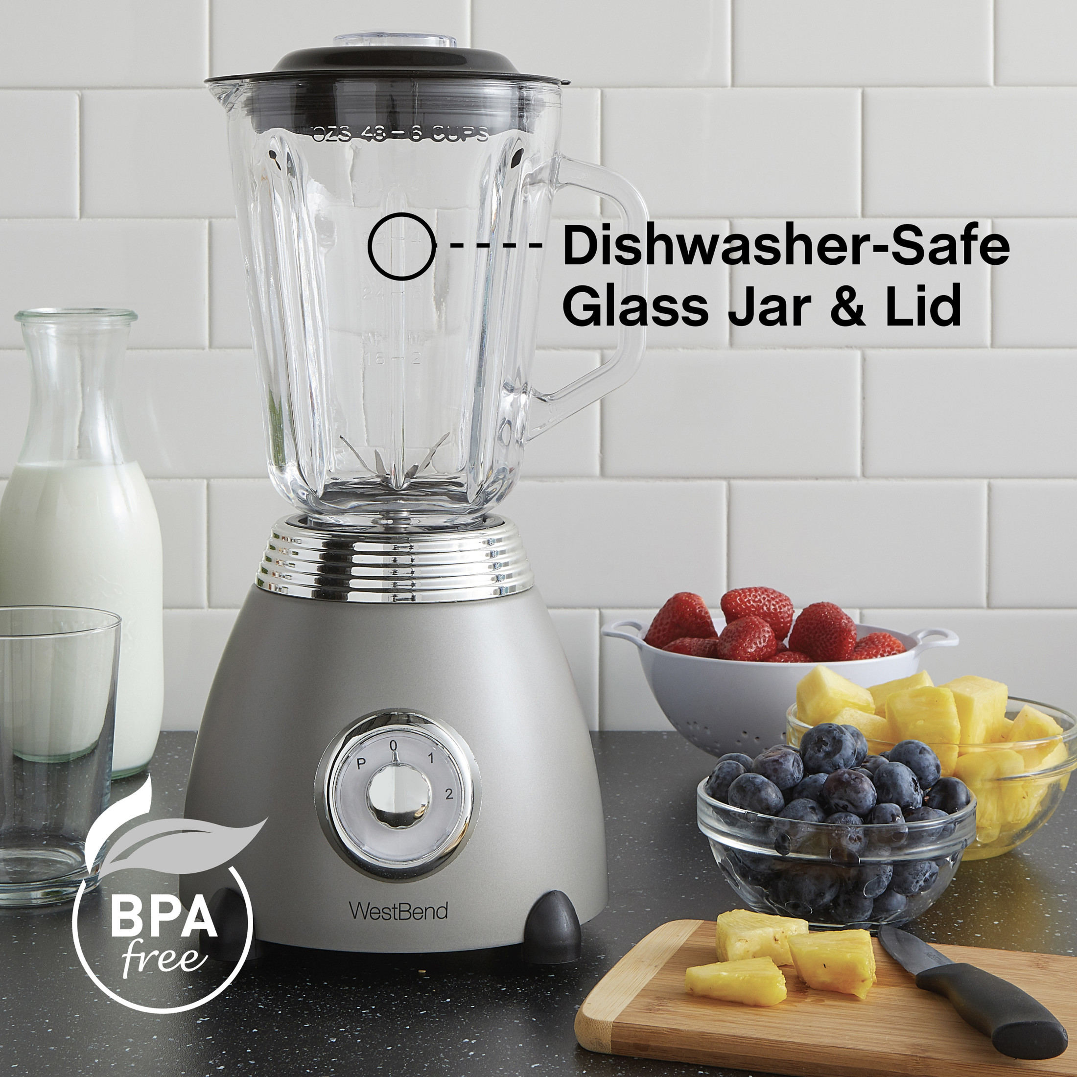 West Bend Multi-Speed Retro Style Blender, Stainless Steel Body