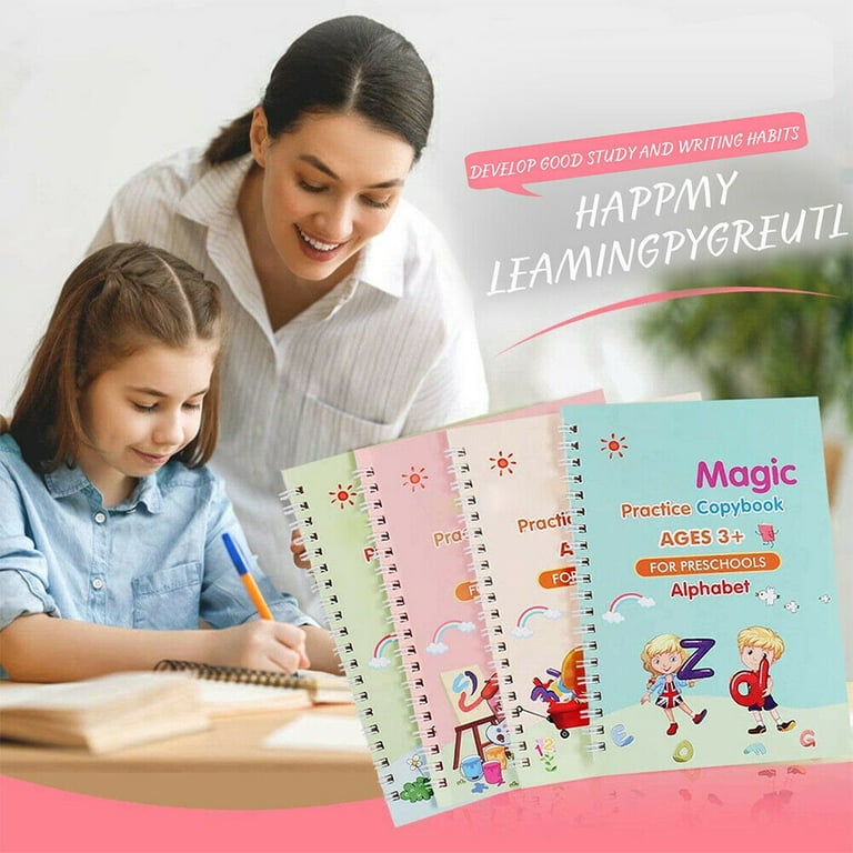 Grooved Writing Practice Book, The Grooved Handwriting Book Practice,  Practice The Grooved Handwriting Book, Children's Magic Practice Copybook  ,Magic