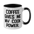 thumbnail image 2 of Cook For Friends, Coffee Gives Me My Cook Power, Gag Cook Two Tone 11oz Mug, Cup From Team Leader, 2 of 2
