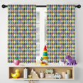 thumbnail image 5 of Blackout Kids Curtains,Multi Color Diamond Checkerboard Checkered Pattern Childrens Insulated Curtains Set Of 2,Bedroom Essentials,Toddler Room Decor 42"x54", 5 of 5
