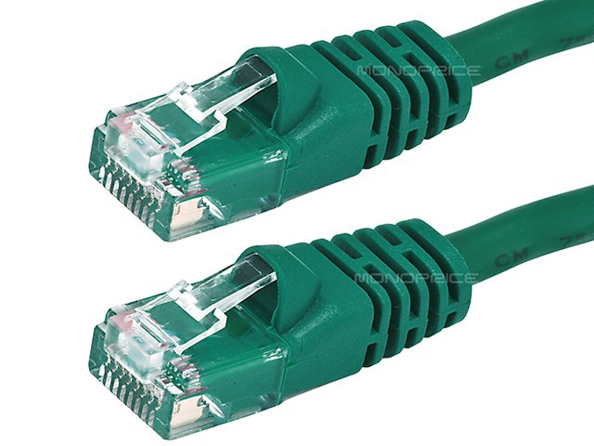 Monoprice 50' 24AWG Cat6 UTP Ethernet Network Cable Green 102324