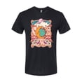 thumbnail image 2 of Wild Bobby Sun and Moon Groovy Vintage Daisy Flowers Stars Vintage Men Premium Tri Blend Tee, True Black, Small, 2 of 6