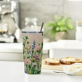 thumbnail image 6 of BCIIG Flowers Butterfly 20oz Stainless Steel Car Tumbler with Straw - Push-pull Cup Lid Easy to Use 20oz, 6 of 7