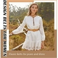 thumbnail image 5 of 4 Pack Straw Woven Elastic Stretch Waist Belt Fashion Boho Dress Braided Belts for Women, 5 of 6