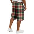 thumbnail image 5 of Delconic Men Holiday Tartan Plaid Quick Dry Knee Length Casual Shorts Elastic Drawstring Waist Side Pockets Loose Fit Short Pants For Summer Beach Gym Hiking Daily Red L, 5 of 5