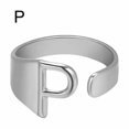 thumbnail image 1 of CUITING Fashion Adjustable Initial Alphabet Letter A-Z Ring Finger Rings Women Jewellery-Silver C, 1 of 9