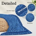 thumbnail image 3 of Boho Blue Throw Pillow Covers, Ethnic Vintage Abstract Tribal Floral Art Soft Breathable Pillow Cases with Invisible Zipper for Sleeping, Long Body Pillowcases for Couch Bed Sofa Chair 20x54 Inches, 3 of 9