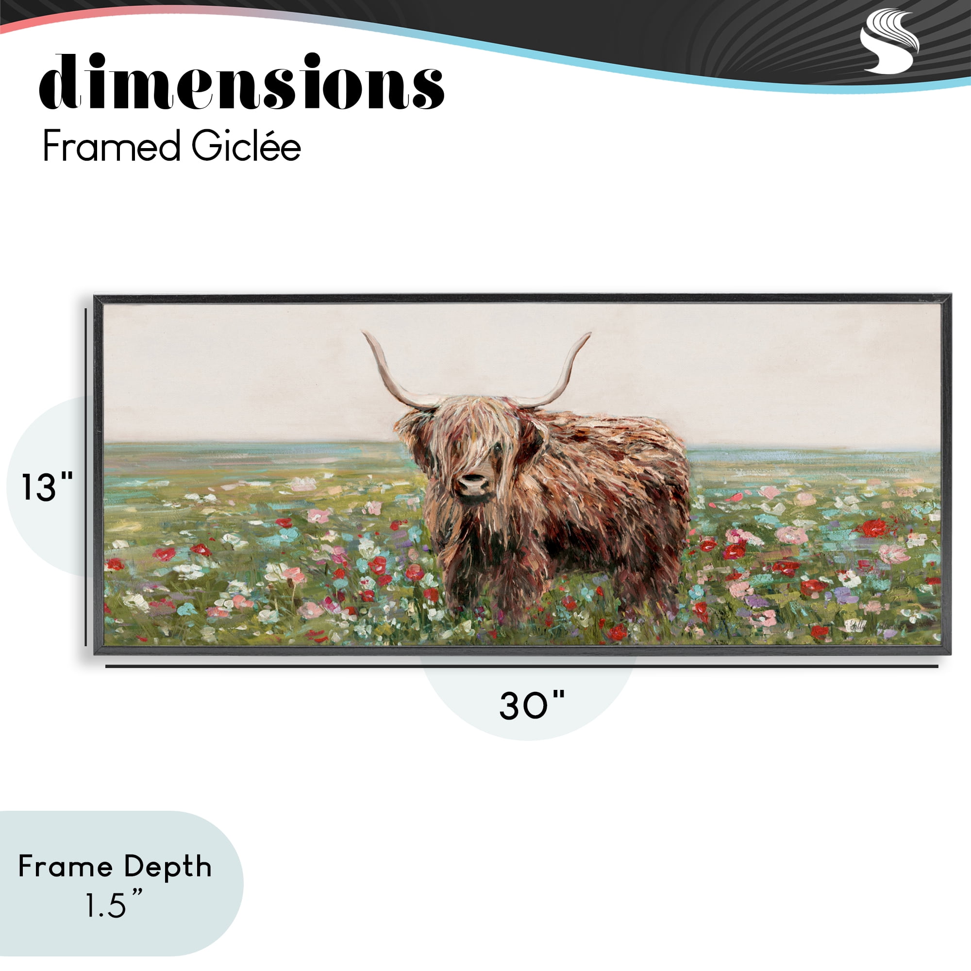 Stupell Industries Grazing In Poppy Field Black Framed Giclee Art, design by Sally Swatland