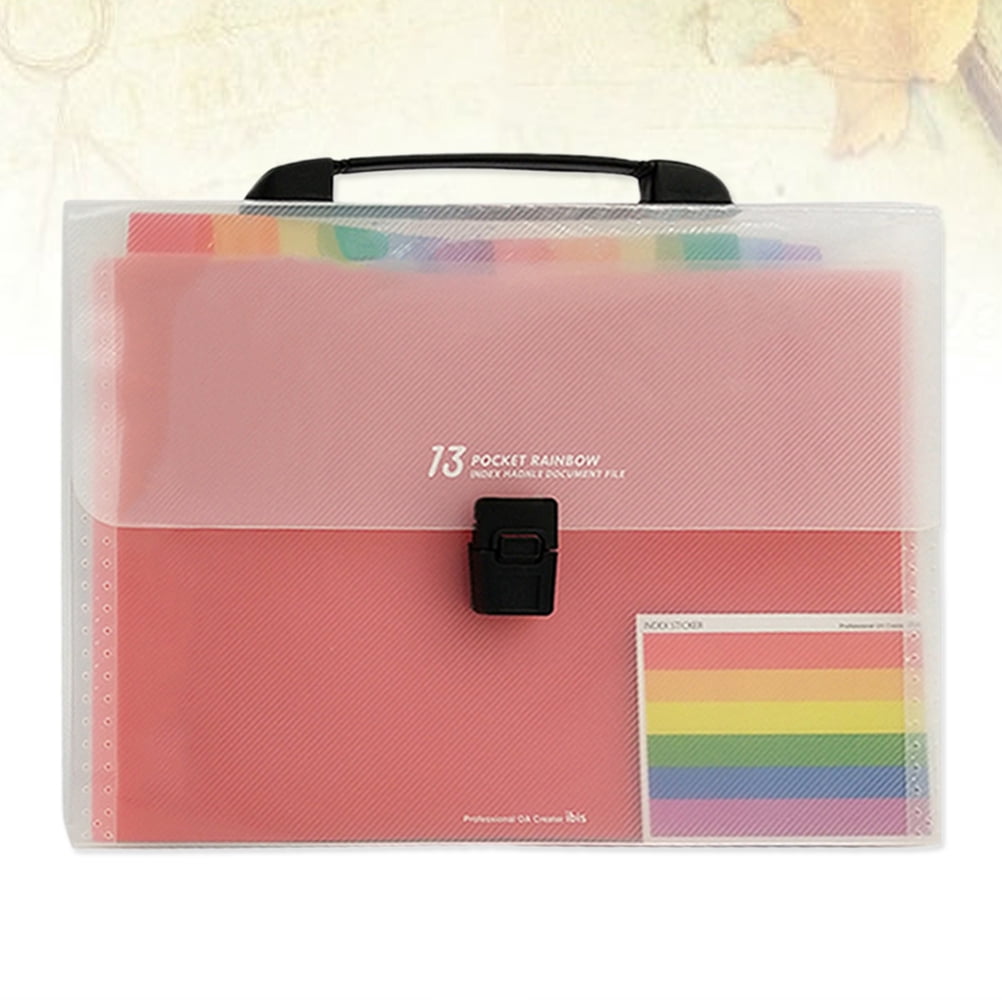 UKCOCO Waterproof Expanding File Folder with Carrying Handle 13 Pockets Multi Color for Office