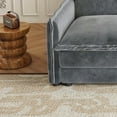 thumbnail image 5 of Modern Corduroy Fabric 3-Seater Couch 220×80×75cm with Moveable Footrest and U-Shaped Design, 5 of 13