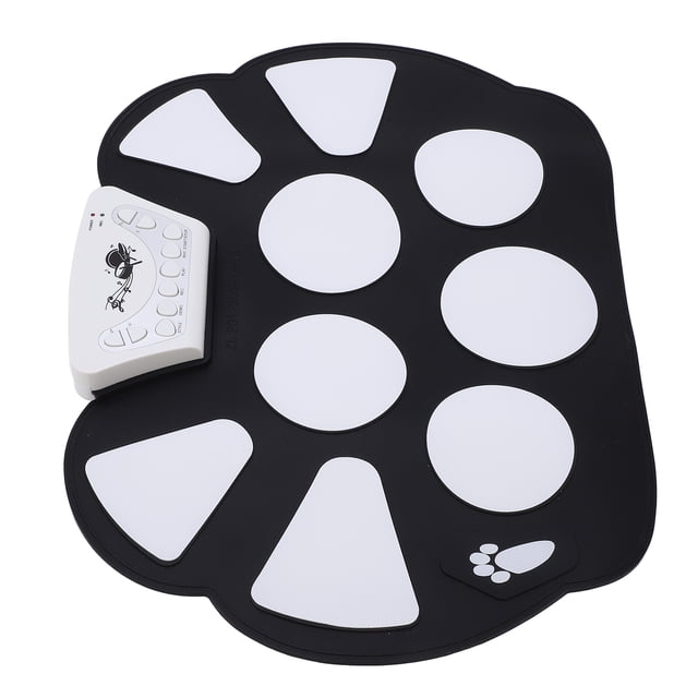 Kit de batería enrollable, 9 almohadillas, batería electrónica portátil, almohadilla de práctica para niños principiantes