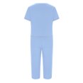 thumbnail image 4 of Plebaso Women's 2 Piece Capri Pajama Sets Pjs V Neck Short Sleeve Tops and Capris Pants Lounge Sets, 4 of 5