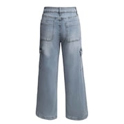 Womens High Waisted Multi-Pocket Fashion Utility Jeans Cargo Straight Leg Denim Pants Casual Versatile Trousers Streetwear Cargo Pants