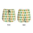 thumbnail image 3 of Uemuo St. Patrick's day argyle Pattern Women's Athletic Shorts High Waisted Running Shorts with Liner Pockets Gym Elastic Workout Shorts-Medium, 3 of 7