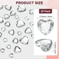 thumbnail image 3 of Paquete de 25 Rhinestone en forma de corazón, pegatinas de acrílico de 20 mm para manualidades/pintura/joyería, gemas de plástico de respaldo plano [Blanco], 3 of 6