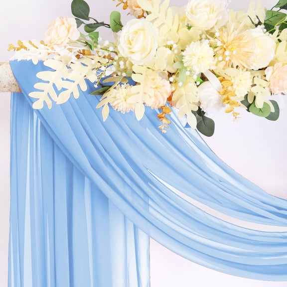 Wedding Arch Draping Fabric Sheer Chiffon Drapery Light Blue Drapes Curtains Panels Backdrop for Wedding Reception