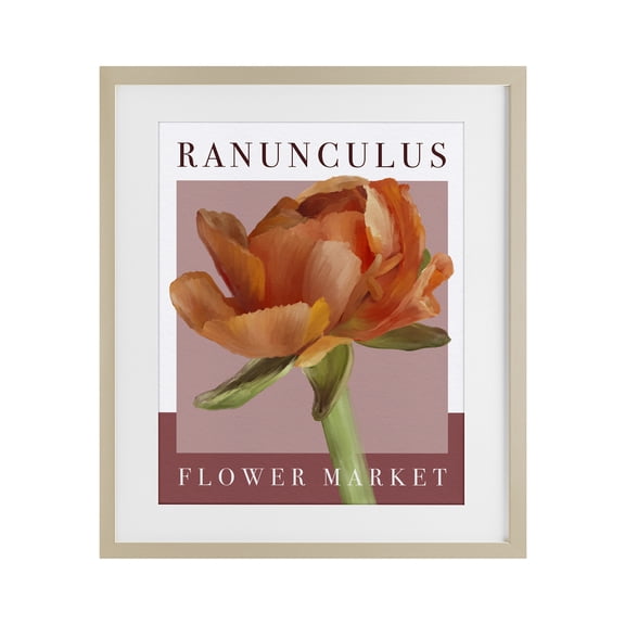 Stupell Industries Ranunculus Flower Market Birch Framed Print Under Glass, design by Jennifer Stith