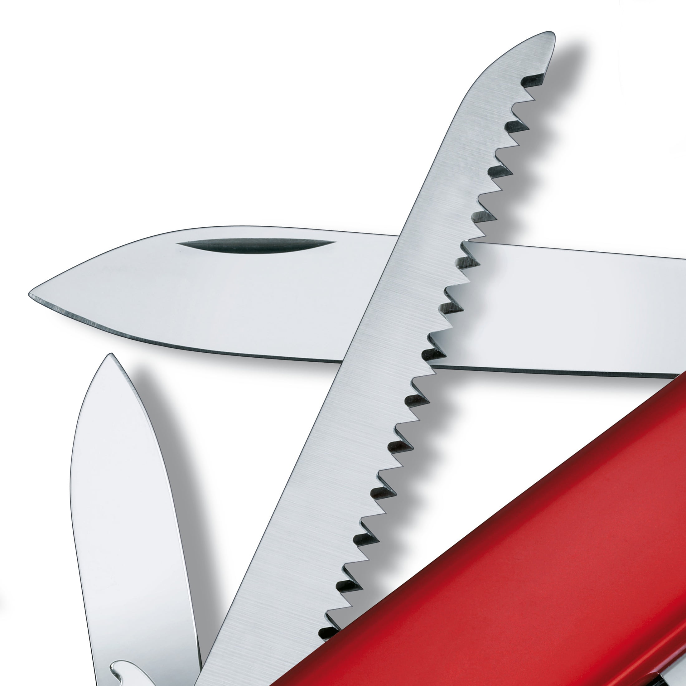 Victorinox Camper Swiss Army Knife, 13 Function Pocket Knife with Large Blade, Screwdriver, Tweezers and Wood Saw - Red, Blister