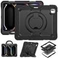 thumbnail image 2 of Case for iPad Pro 13 inch M4 2024/ M5 2025, 360 Rotating Stand Handle Pencil Holder Shoulder Strap Heavy Duty Shockproof Cover, Black, 2 of 7