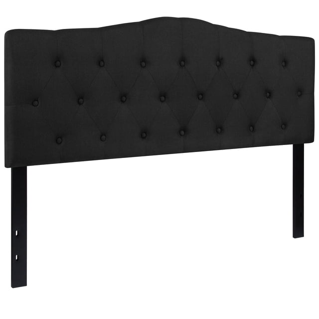 Cambridge Tufted Upholstered Queen Size Headboard in Black Fabric