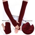 thumbnail image 2 of Gants Longs Sans Doigts Femmes- Gants Tricotés pour la Timonerie d'Hiver, 2 of 7