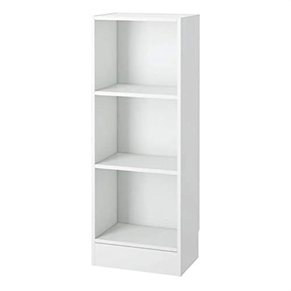 Scranton and Co 3 Shelf Narrow Contemporary Bookcase in White