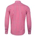 thumbnail image 3 of IROINNID Deals Shirts for Men Long Sleeve Autumn Slim Fit Turndown Lattice Top Blouse Shirt,Red, 3 of 3