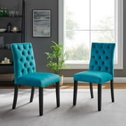 Modway Duchess Performance Velvet Dining Chairs - Set of 2 in Blue