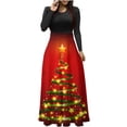 thumbnail image 2 of Joyeux Noël TIMIFIS Robe Longue Décontractée à Manches Longues Mode Automne pour Femmes Robe de Cocktail Vintage Ligne A Retour à la Maison, 2 of 6