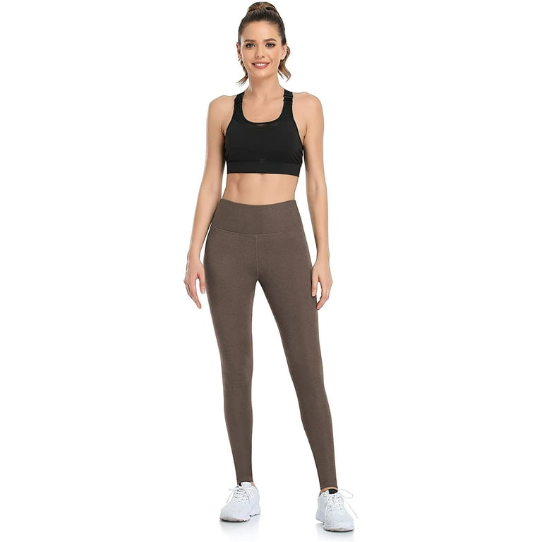 Women's Fleece Lined Leggings High Waisted Workout Yoga Pants with Pockets  