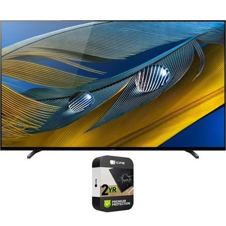 Restored Sony 65 inch A80J 4K OLED Smart TV Bundle with 2 YR CPS Enhanced Protection Pack (Refurbished)
