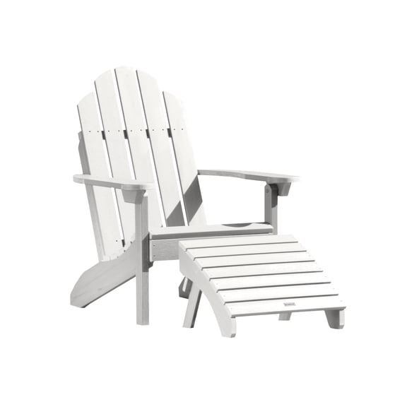 Highwood 2-pc Classic Westport Adirondack Set with 1 Folding Adirondack Ottoman - Outdoor, Eco-friendly, Synthetic Wood