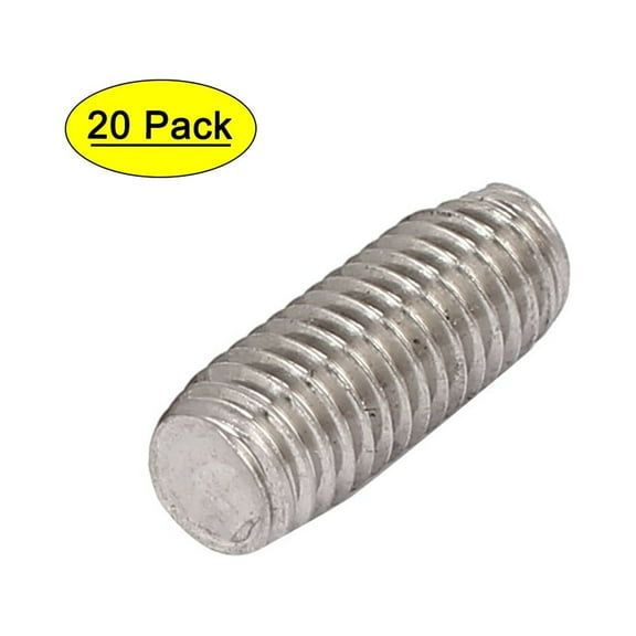 M8 x 20mm 1.25mm Pitch 304 Stainless Steel Fully Threaded Rods Hardware 20Pcs