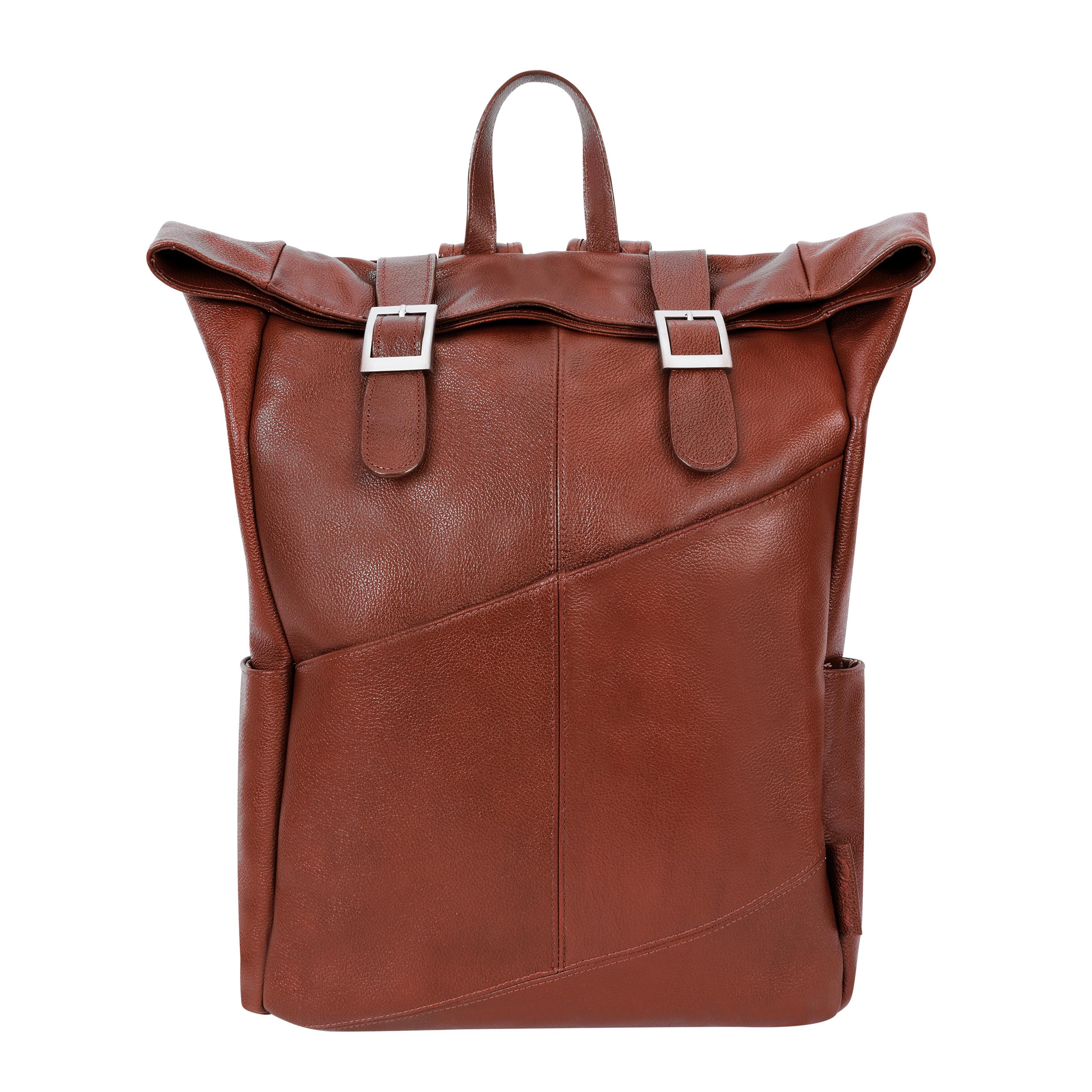 McKlein KENNEDY, Leather Dual Access Laptop Backpack, Pebble Grain Calfskin Leather, Brown (88734) - image 3 of 10