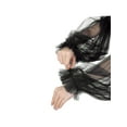 thumbnail image 4 of INSPIRE CHIC Women's Tulle Solid Color Transparent Fingerless Thin Sheer Large Lantern Sleeve One Size Black, 4 of 6