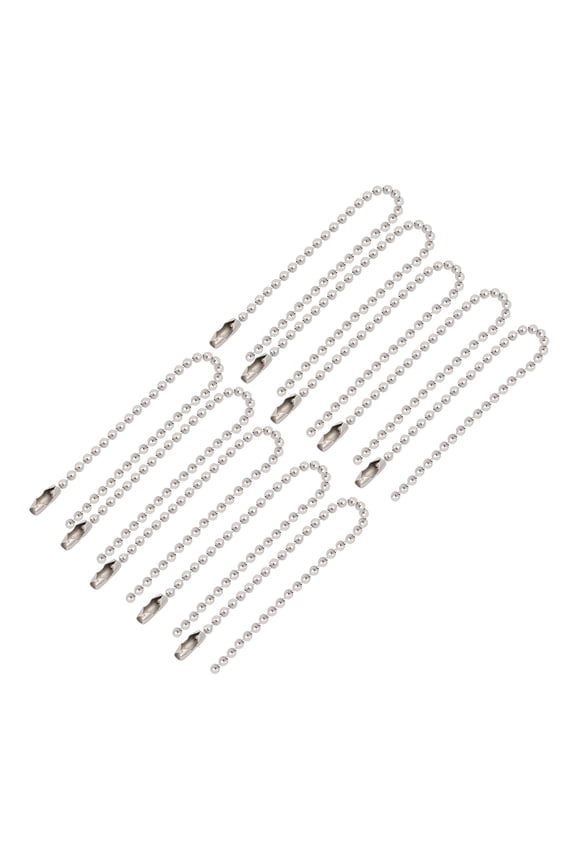 Stainless Steel Bead Ball Chain Keychain 2.4mm by 6 Inches 10pcs