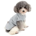 thumbnail image 3 of Mascota primavera verano perro gris rayas chaleco mascota manga corta perro ropa MFZFUKR s, 3 of 6